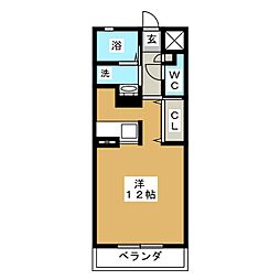 エクウスイート1 ワンルームの間取図画像