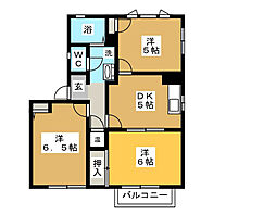 テクノハイツ藤C 3DKの間取図画像