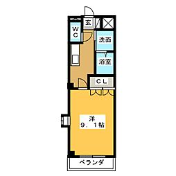M・メゾン 1Kの間取図画像