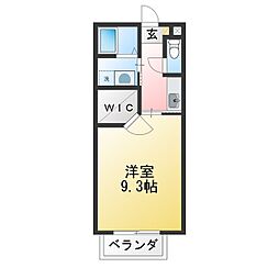 アルベールE 1Kの間取図画像