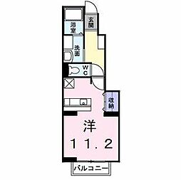 リリーアディクト 1Kの間取図画像