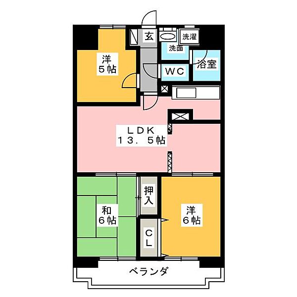 センチュリーハイランド ｜三重県松阪市末広町２丁目(賃貸マンション3LDK・5階・65.11㎡)の写真 その2