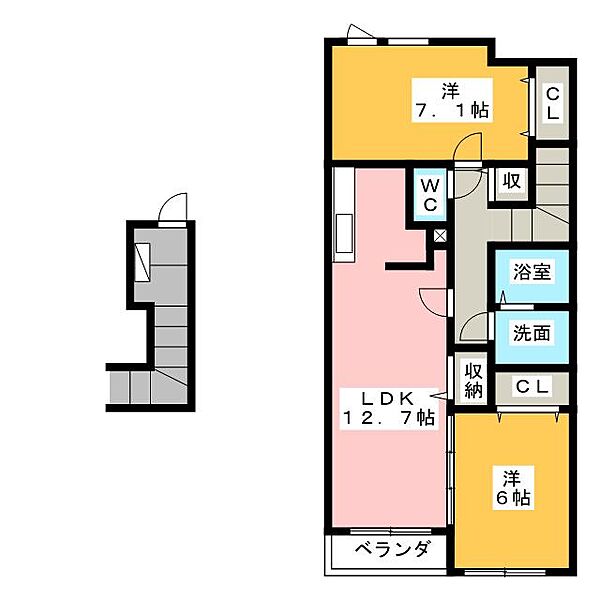 アルシュII ｜三重県松阪市西之庄町(賃貸アパート2LDK・1階・63.86㎡)の写真 その2