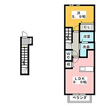 アイファイン　Ａ  ｜ 三重県松阪市小舟江町（賃貸アパート1LDK・2階・42.37㎡） その2