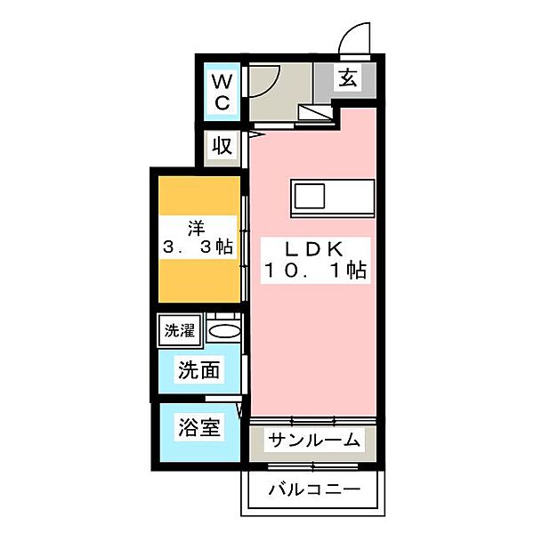 サンシャイン石津Ｂ棟 ｜三重県松阪市石津町(賃貸アパート1LDK・1階・35.55㎡)の写真 その2