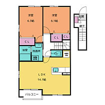 ルシヨン　Ｃ  ｜ 三重県松阪市垣鼻町（賃貸アパート2LDK・2階・63.43㎡） その2