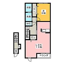 クラージュＥ  ｜ 三重県松阪市中林町（賃貸アパート1LDK・2階・56.47㎡） その2