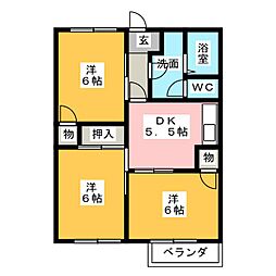 サニーヒルゴン 3DKの間取図画像