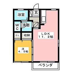 アストリア 1LDKの間取図画像