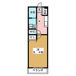 アプローズ 1Kの間取図画像