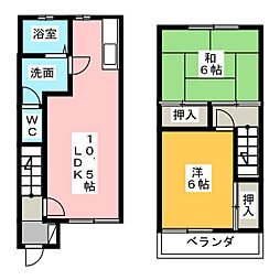 ハイツリープライツD 2LDKの間取図画像