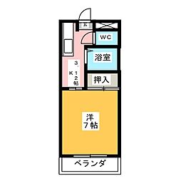 マイハウスあつみ 1Kの間取図画像