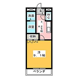 グレイス・ヴィラ2 1Kの間取図画像