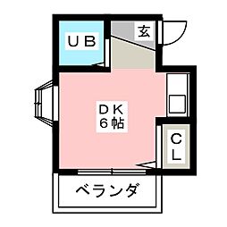 ミューズパレス松ケ崎 ワンルームの間取図画像