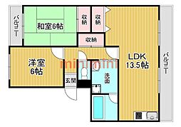 ソーシャルハイツ 2LDKの間取図画像