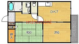 ハイツアシーネ 2DKの間取図画像