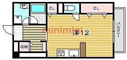 西駅前吉田マンション ワンルームの間取図画像