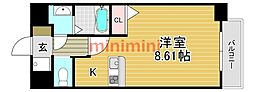 ロイス南茨木 1Kの間取図画像