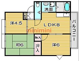 すずかぜパセオ涼風 3LDKの間取図画像