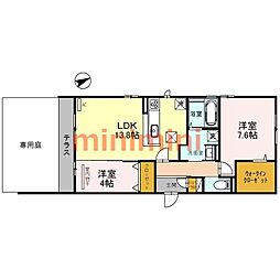 セジュールミヤケ 2LDKの間取図画像