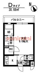 豊里セレニテ 1Kの間取図画像
