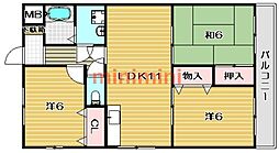 ソレイユハイツM-1 3LDKの間取図画像