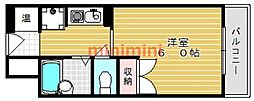 スチューデントパレス茨木 1Kの間取図画像