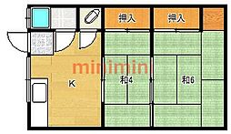 明香ビル 2Kの間取図画像