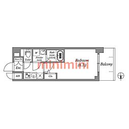 MAXIVCROS江坂 1Kの間取図画像