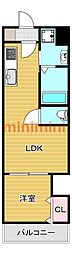 AXIA M-City大阪瑞光 1LDKの間取図画像
