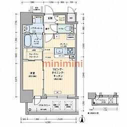エステムコート新大阪XVIIベイス 1LDKの間取図画像