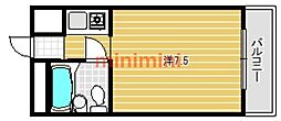 OMRESIDENCE茨木追手門前 1Kの間取図画像