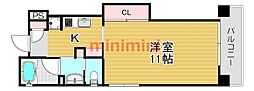 アンソレイユ茨木中条中津町 1Kの間取図画像