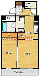 スプランティッド茨木天王 1LDKの間取図画像