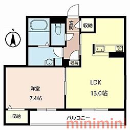 エスポワール・アイ北春日丘3 1LDKの間取図画像
