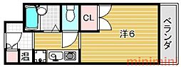 スチューデントパレス茨木 1Kの間取図画像
