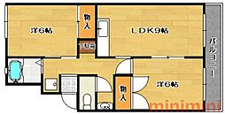 プレミール辻子 2LDKの間取図画像