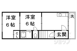 カトルジュウヌ2 2DKの間取図画像