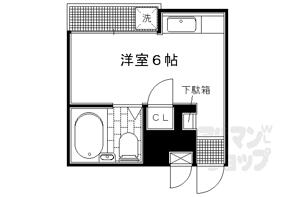 京都府京都市左京区北白川久保田町(賃貸マンション1R・3階・14.05㎡)の写真 その2