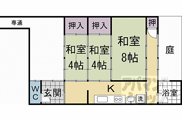 京都府京都市上京区土屋町通出水上る弁天町(賃貸一戸建3K・--・55.00㎡)の写真 その2