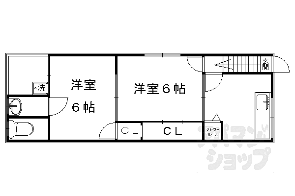 第二みやしき荘 1-3｜京都府京都市北区平野上柳町(賃貸アパート2DK・1階・30.00㎡)の写真 その2