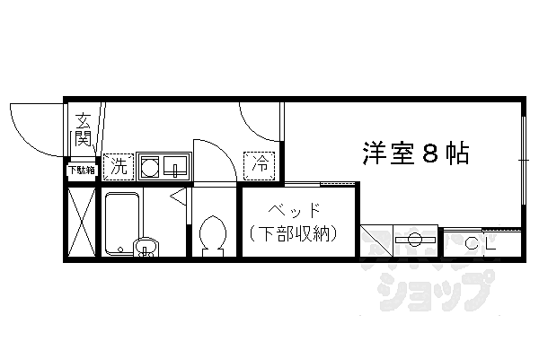 レオパレスアルモニ 208｜京都府京都市北区上賀茂津ノ国町(賃貸アパート1K・2階・22.35㎡)の写真 その2