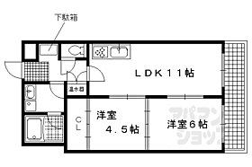 京都府京都市左京区上高野諸木町（賃貸マンション2LDK・1階・46.60㎡） その2