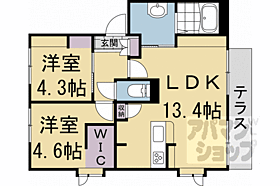 京都府京都市北区等持院中町（賃貸アパート2LDK・1階・50.00㎡） その2