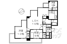 ルモン紫野 1004 ｜ 京都府京都市北区紫野宮東町（賃貸マンション3LDK・10階・88.65㎡） その2