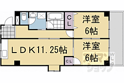 ロイヤルセンタービルディングコバヤシ 2LDKの間取図画像