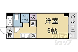 京阪本線 出町柳駅 徒歩3分の賃貸マンション 1階1Kの間取り