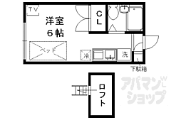 レオパレスドルフィン ワンルームの間取図画像