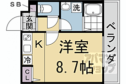 ＧｒａｎｄｅＣｏｕｒｔ立命館Ｕ．ＥａｓｔI 309 3階1Kの間取り