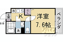 ＧｒａｎｄｅＣｏｕｒｔ立命館Ｕ．ＥａｓｔI 101 1階1Kの間取り